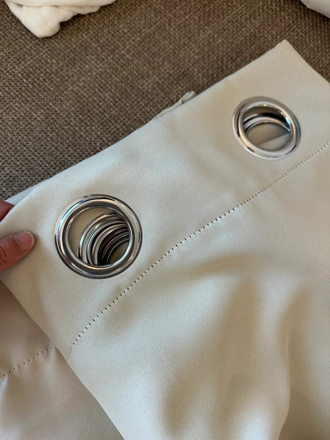 Pair of light beige black out curtains [MOVING SALE] - photo 2