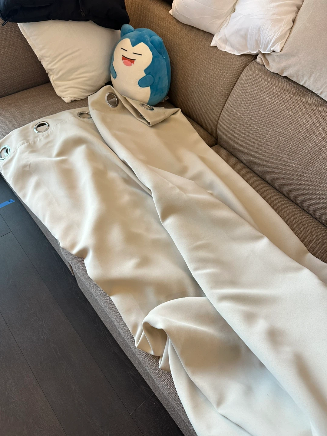 Pair of light beige black out curtains [MOVING SALE]