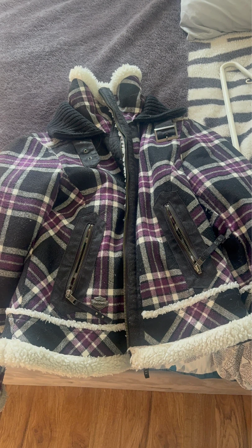 Harley-Davidson Plaid Sherpa Lined Jacket - Size M