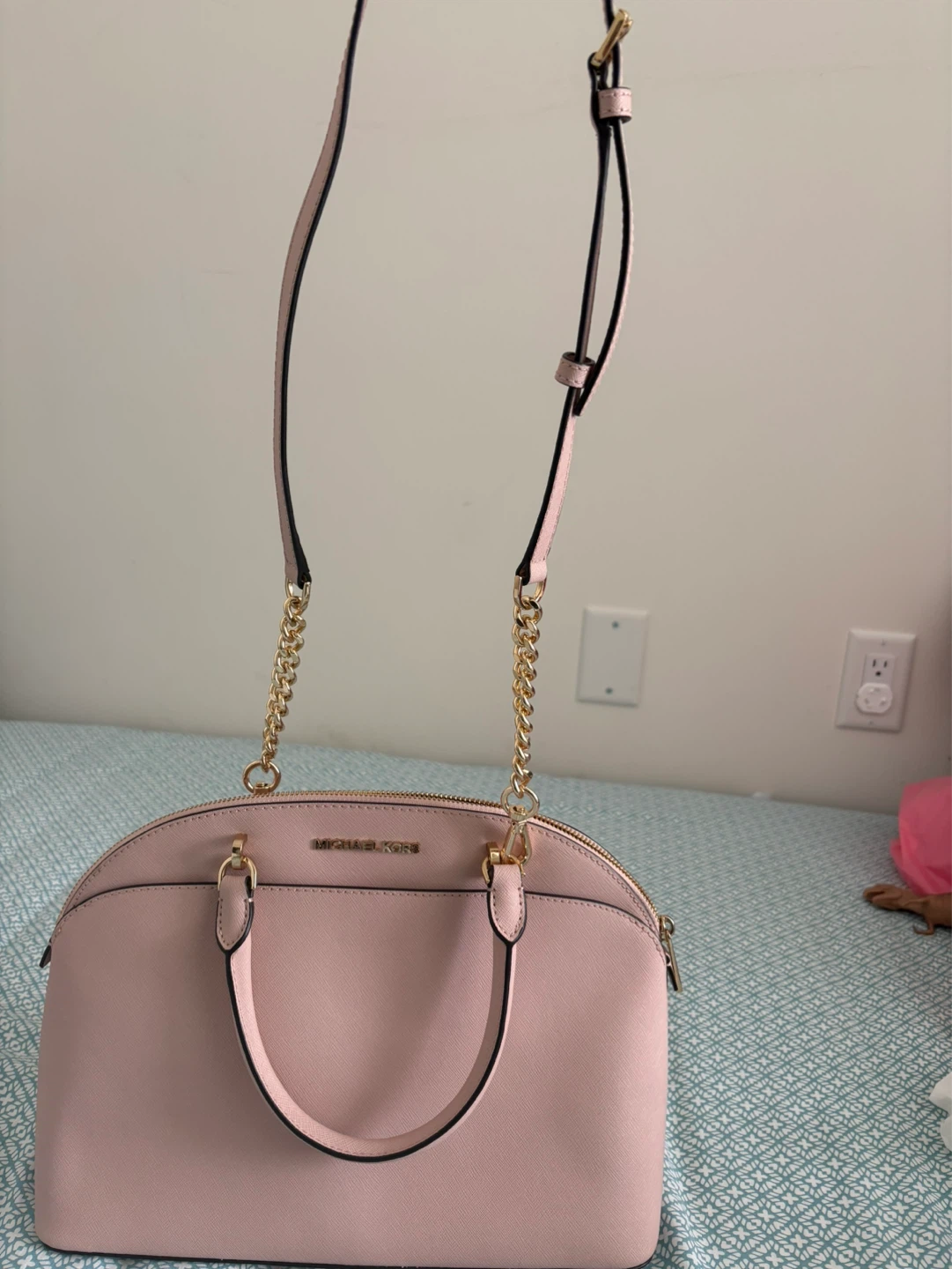 Michael Kors Pink Leather Dome Satchel Handbag