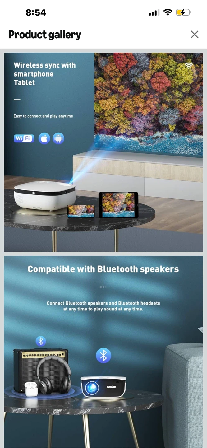 WIMIUS Mini Projector with Portable Carrying Case - photo 2