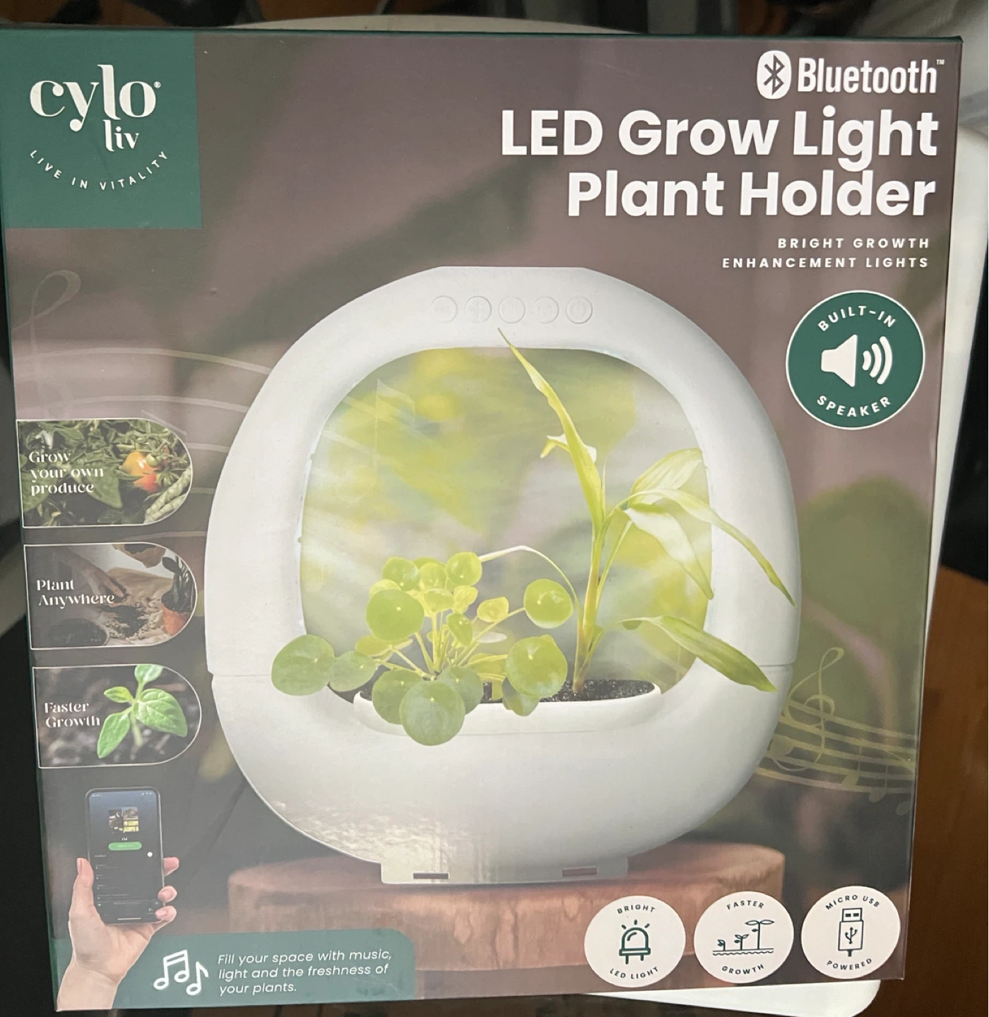 Cylo Liv Bluetooth LED Grow Light Plant Holder