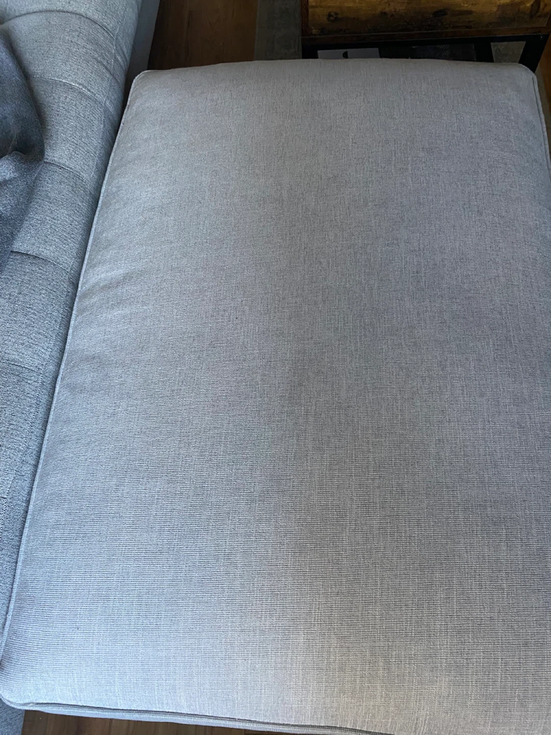 Large light Grey Fabric Ottoman / Footrest - photo 4