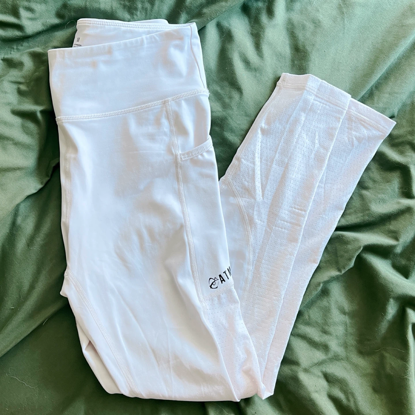 ATMOST NA white high waisted mesh panel workout leggings - photo 5