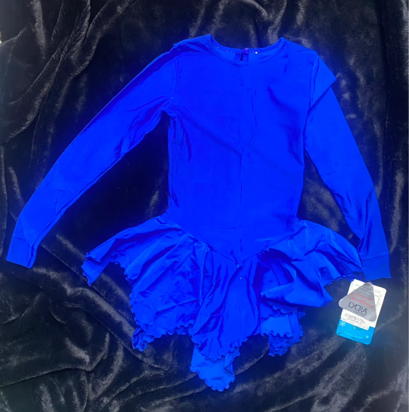 🌱  NEW Mondor Figure Skating Dress - Steel Blue - Adult Small - photo 5