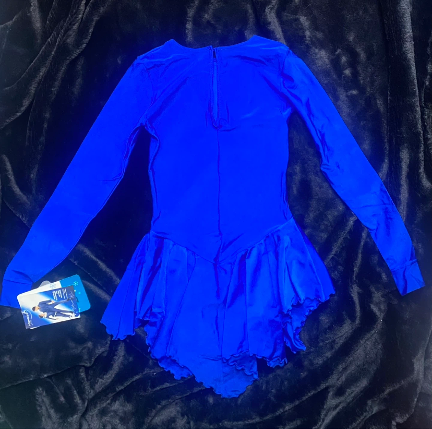 🌱  NEW Mondor Figure Skating Dress - Steel Blue - Adult Small - photo 2
