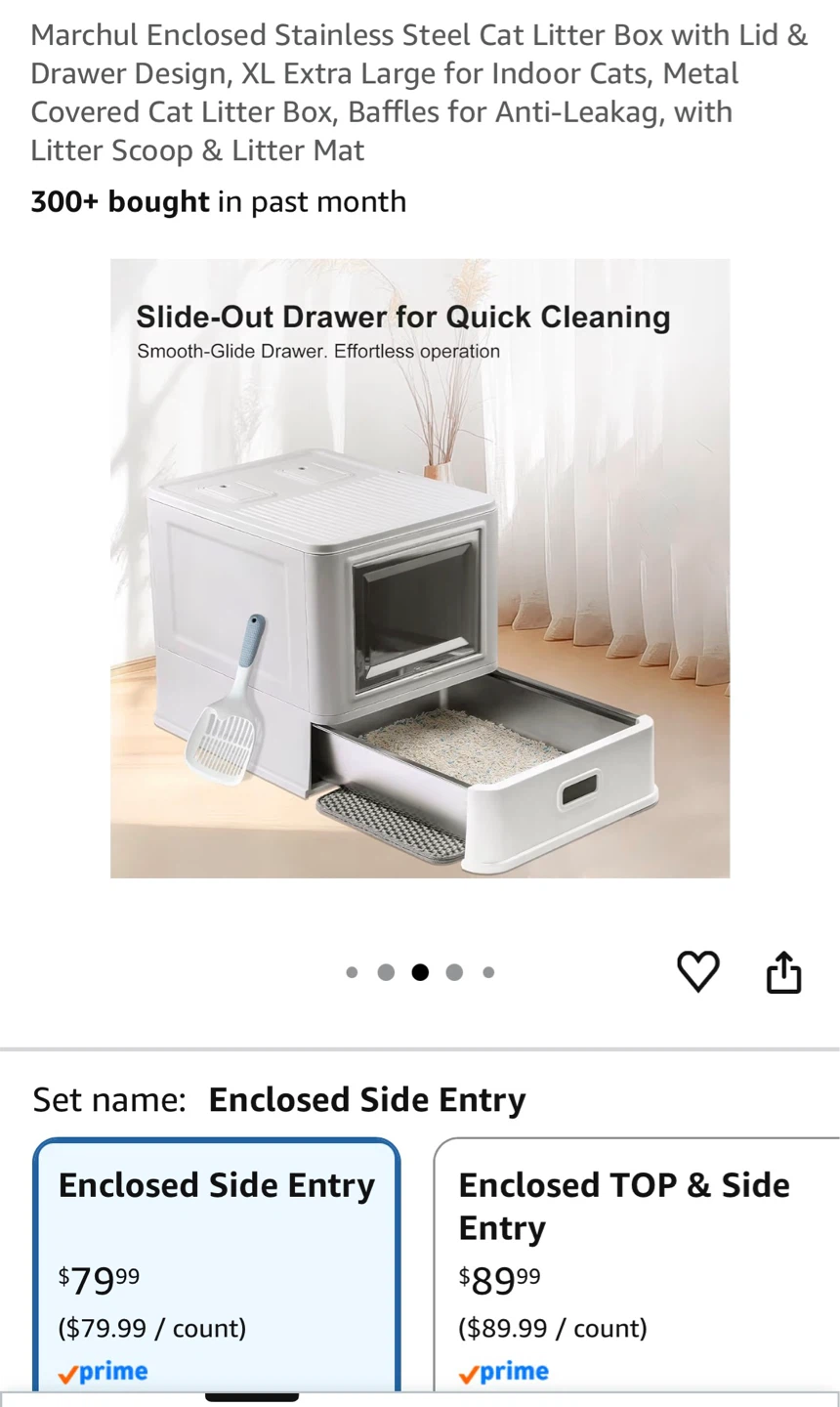 Cat Litter Box Enclosure with Drawer - photo 4