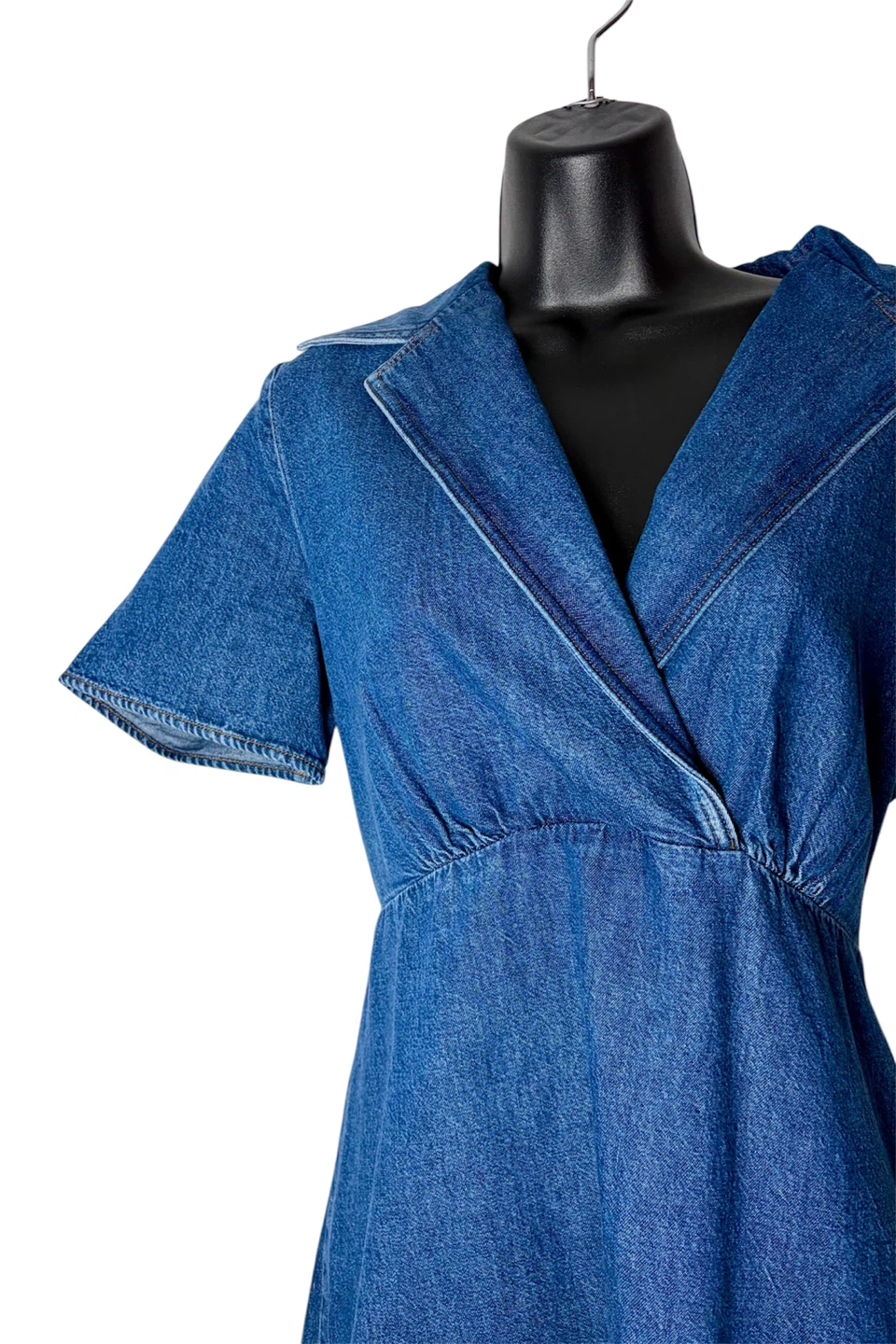 PARIS ATELIER&other Stories Denim Collar Blue Dress - photo 3