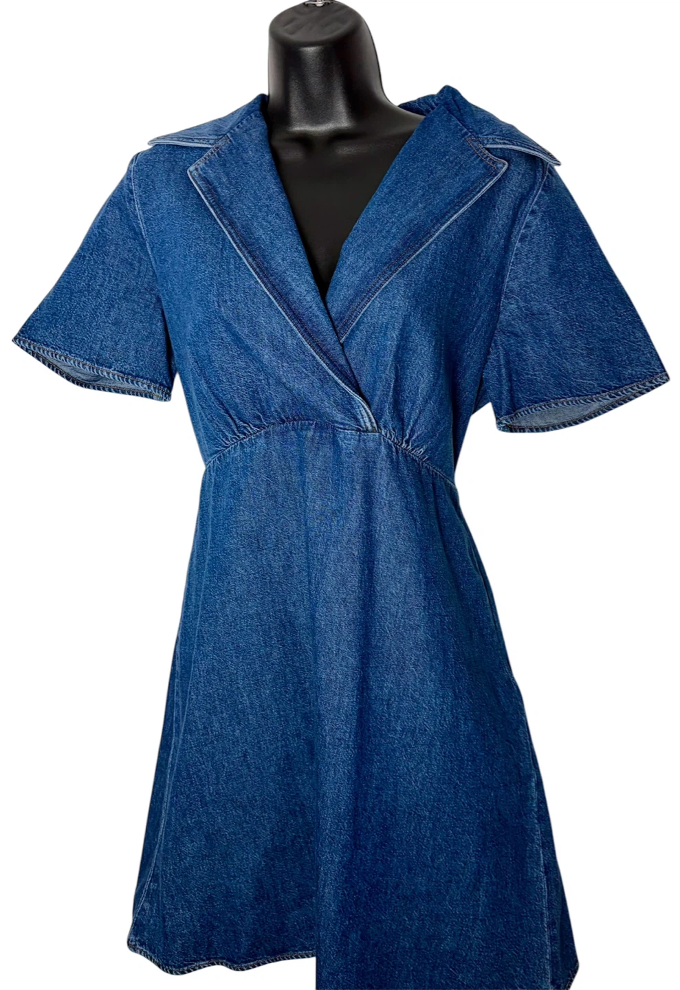PARIS ATELIER&other Stories Denim Collar Blue Dress - photo 2