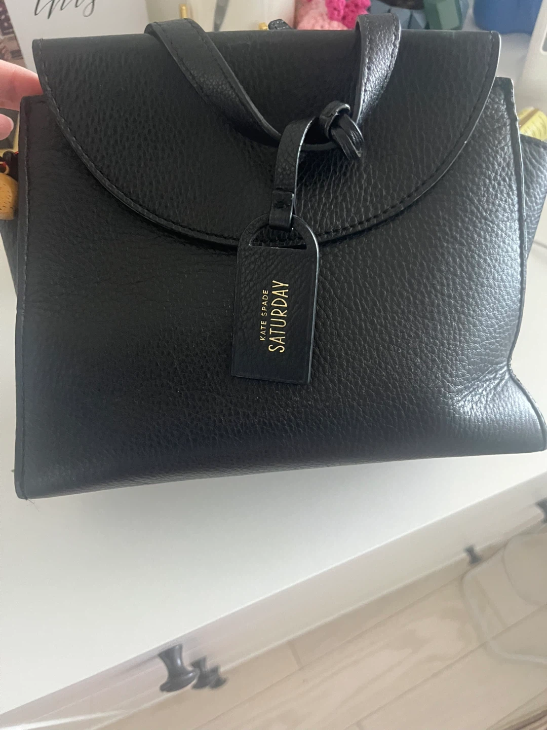 Kate Spade Saturday Black Pebbled Leather Satchel Handbag