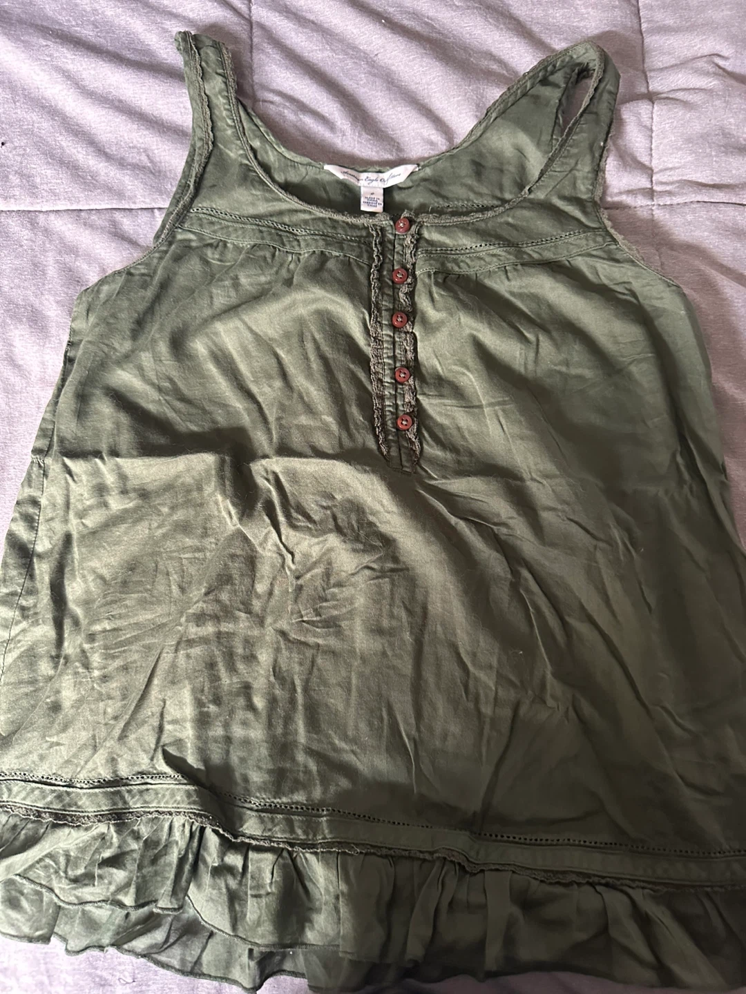 American Eagle Outfitters Olive Green Tank Top Size 0