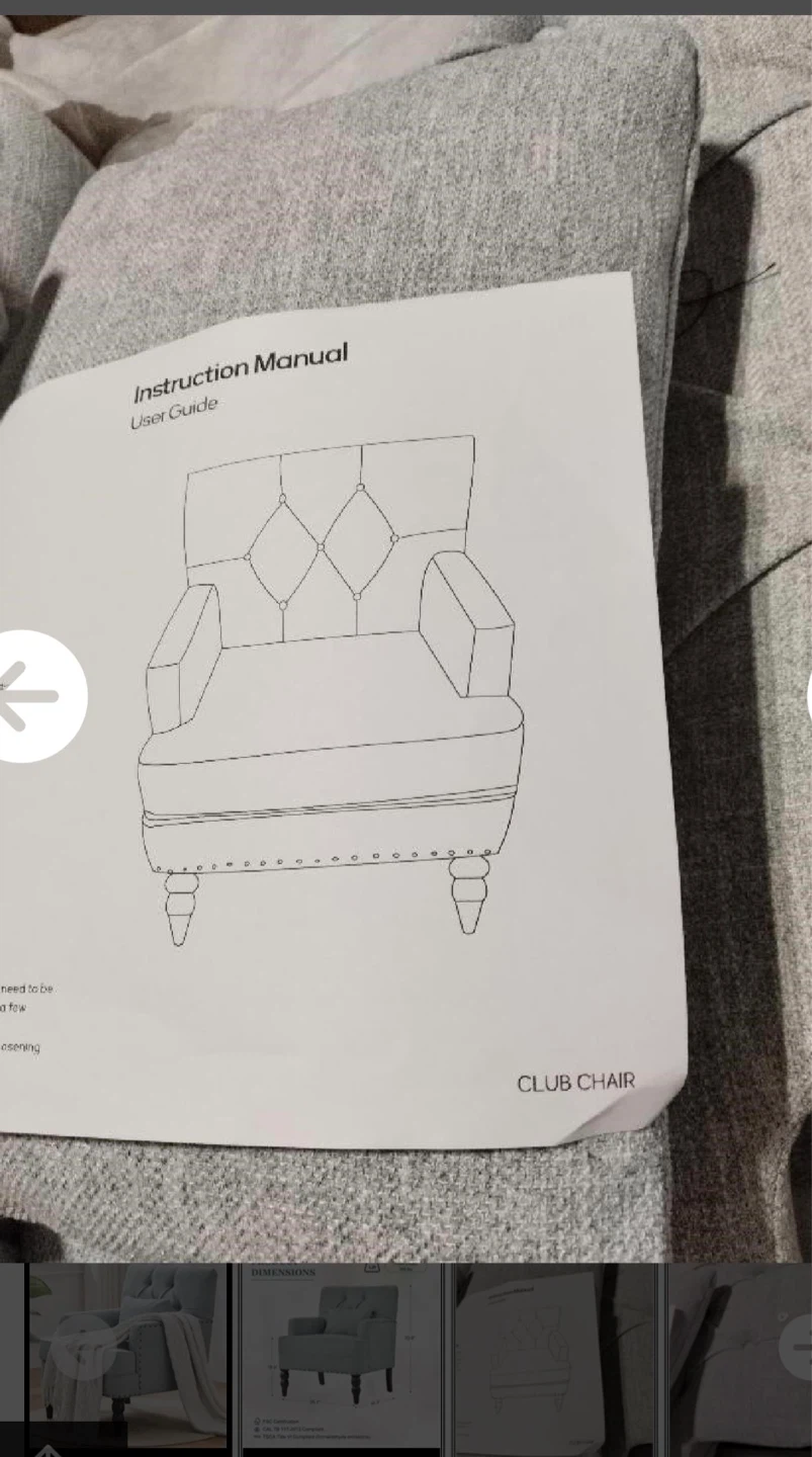 Huimo Tufted Club Chair with Lumbar Pillow - photo 4
