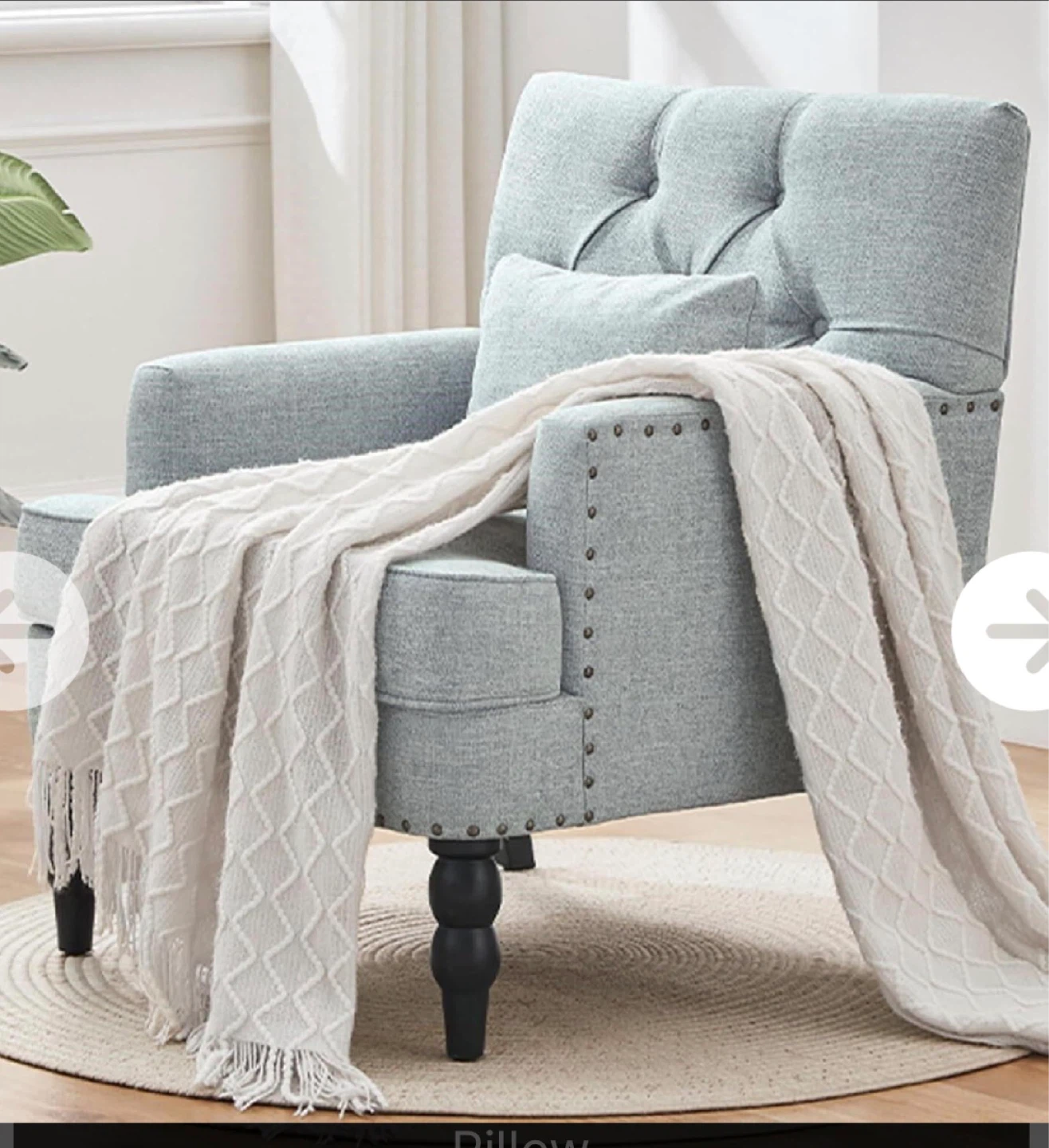 Huimo Tufted Club Chair with Lumbar Pillow - photo 2