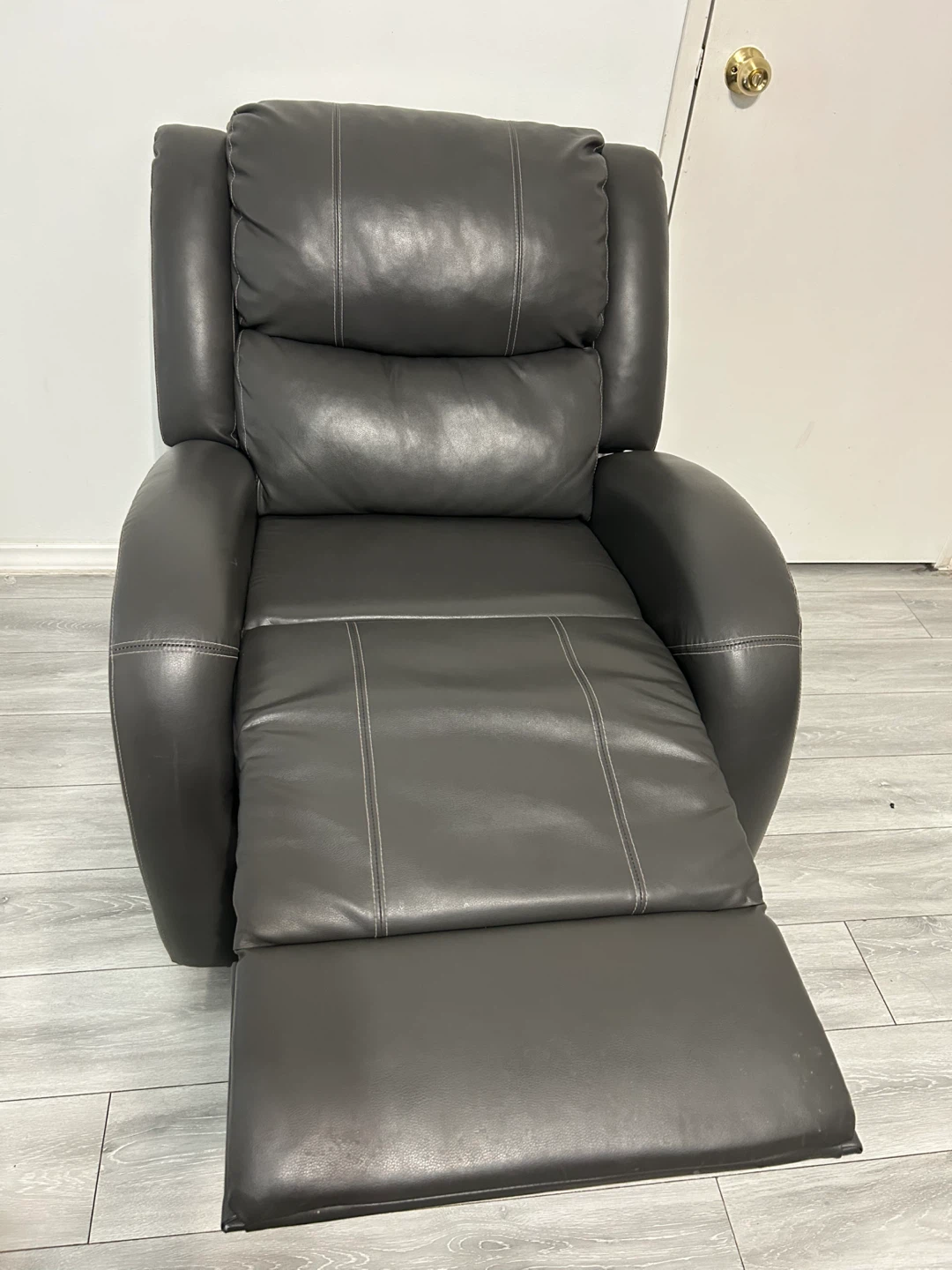 Grey Faux Leather Recliner Chair - photo 2