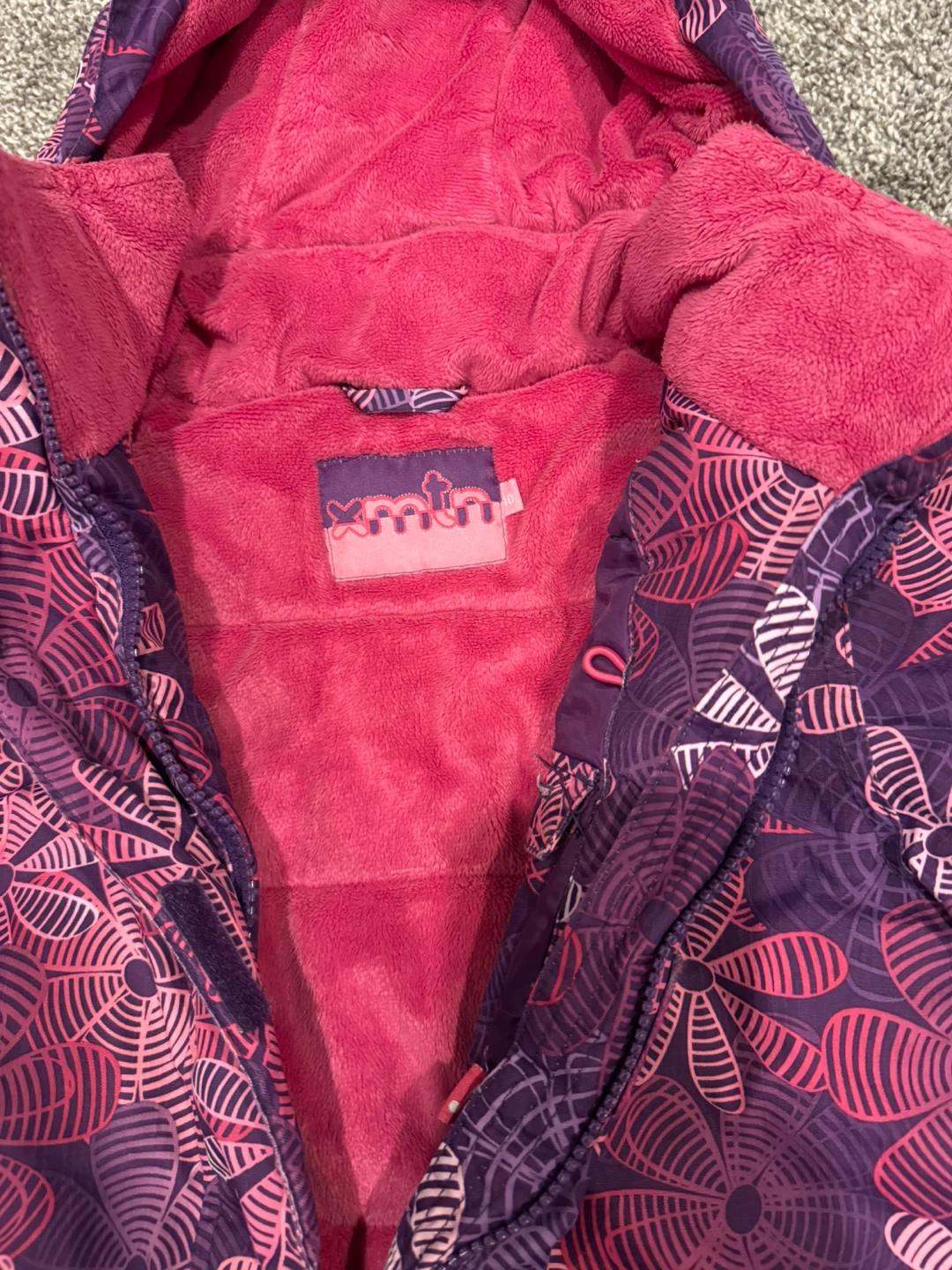 XMTN Winter Jacket Purple Floral Pattern Size 10 - photo 2