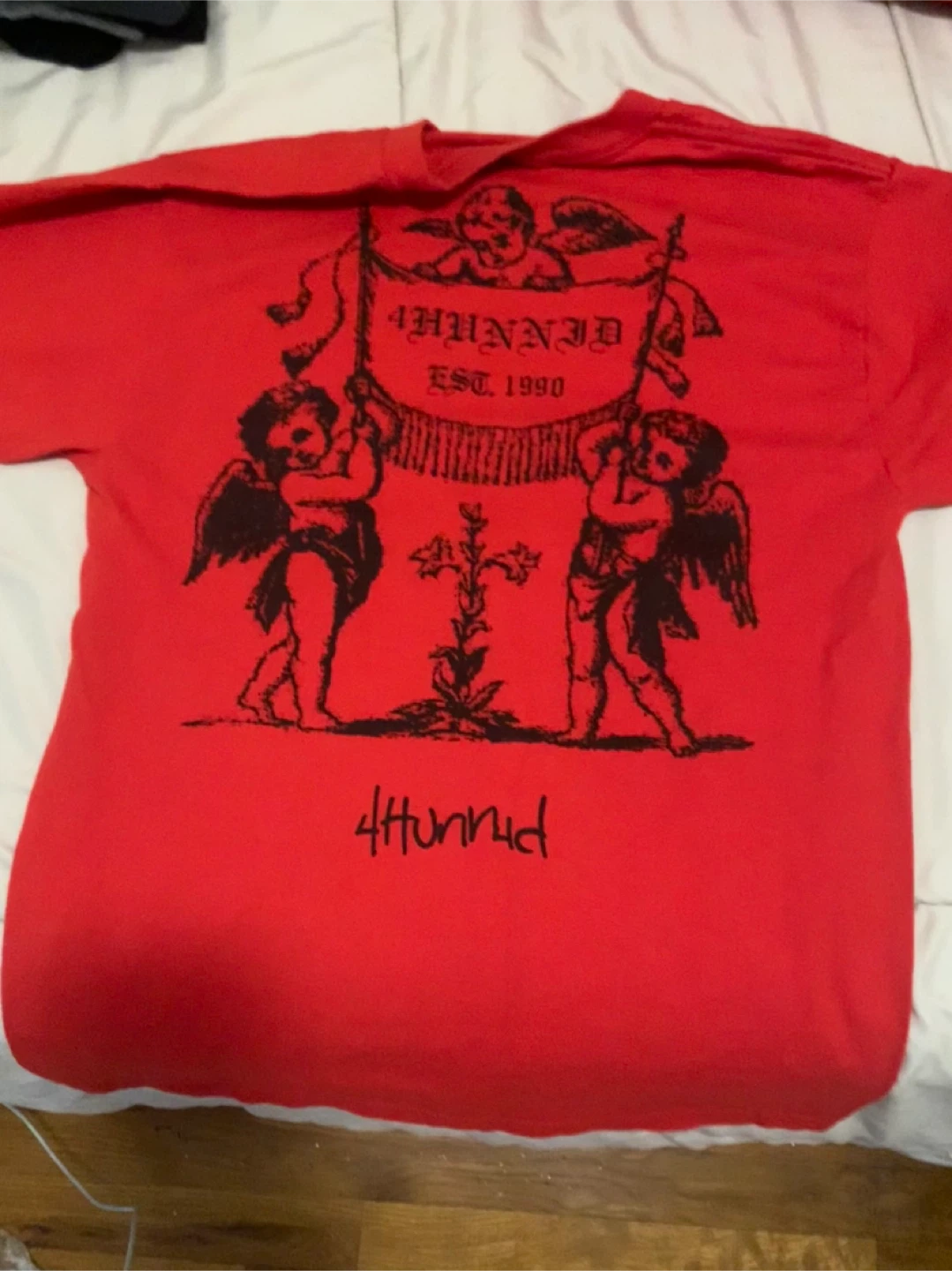 4Hunnid Red Cherub Graphic T-Shirt - photo 2