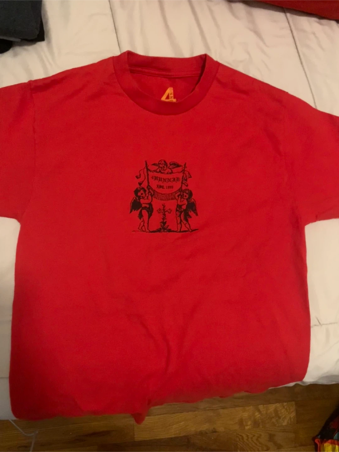 4Hunnid Red Cherub Graphic T-Shirt