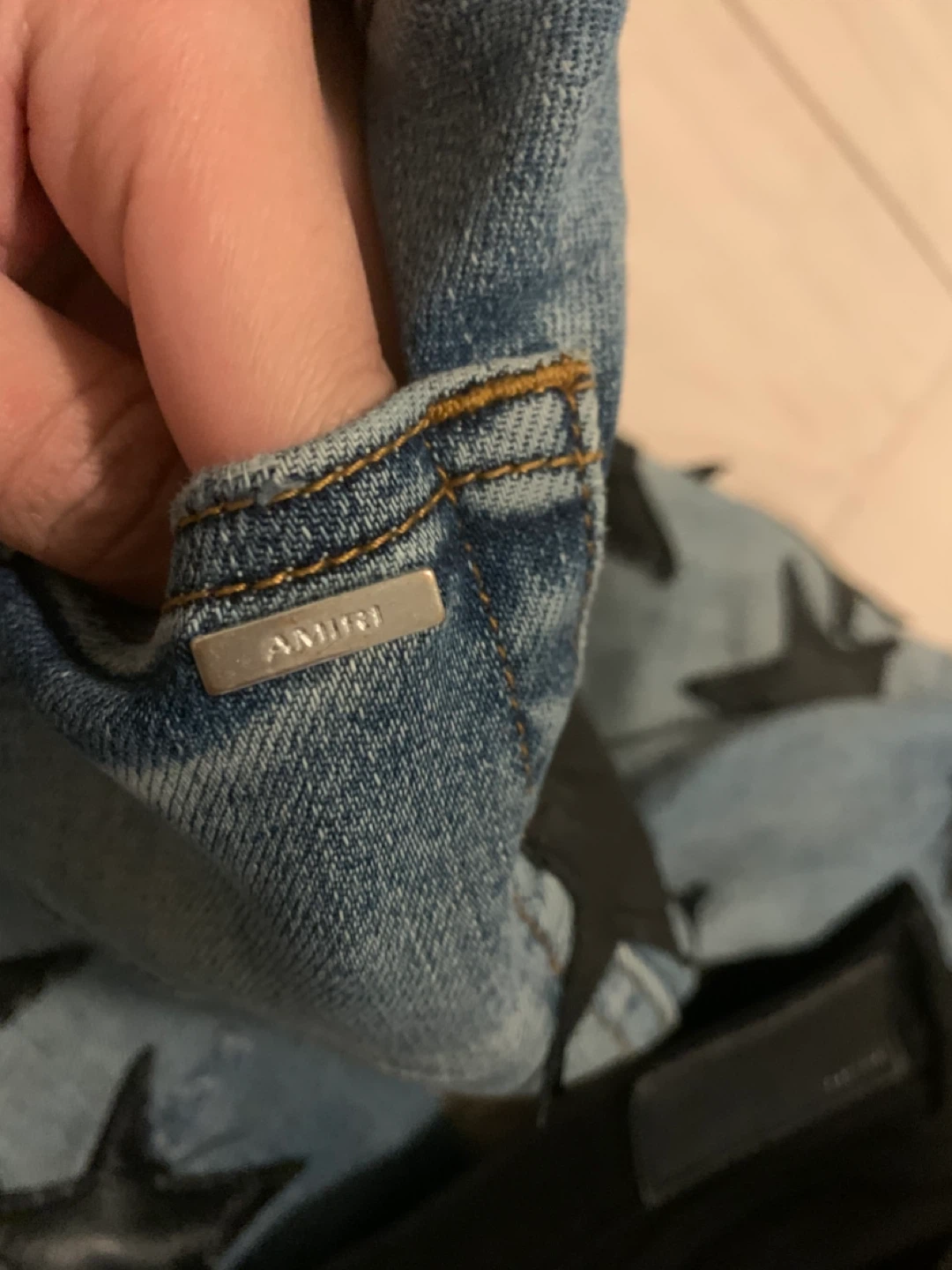 AMIRI Distressed Star Patch Jeans - photo 3