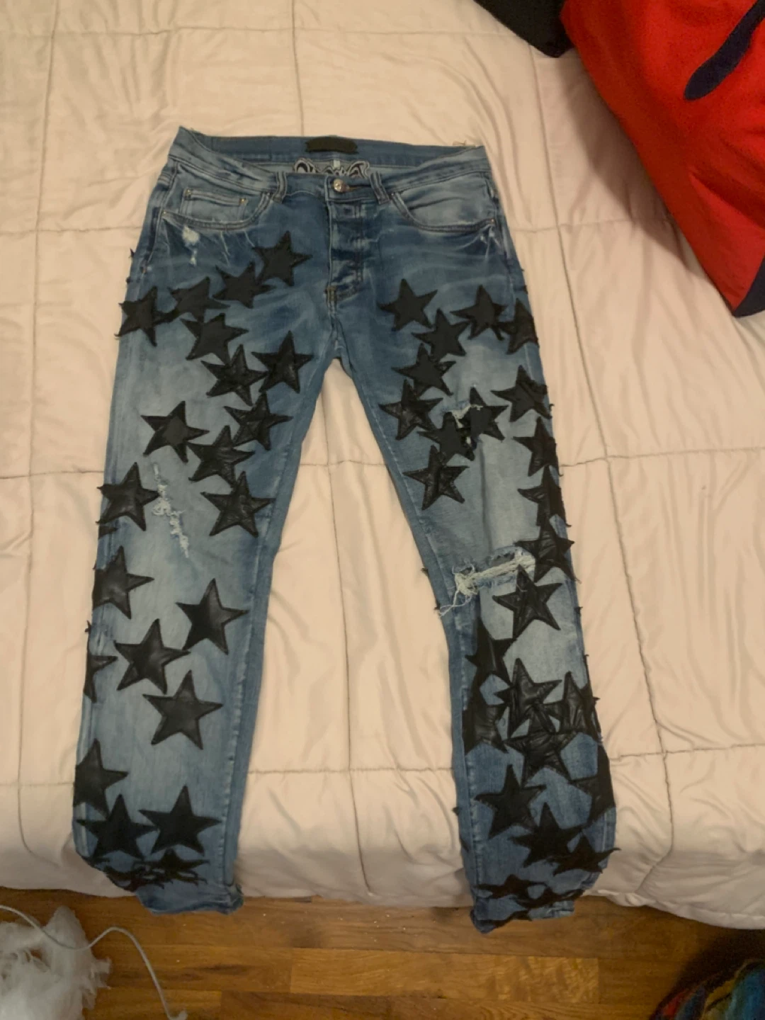 AMIRI Distressed Star Patch Jeans