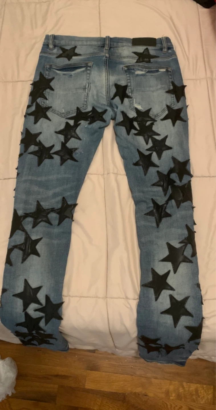 AMIRI Distressed Star Patch Jeans - photo 2