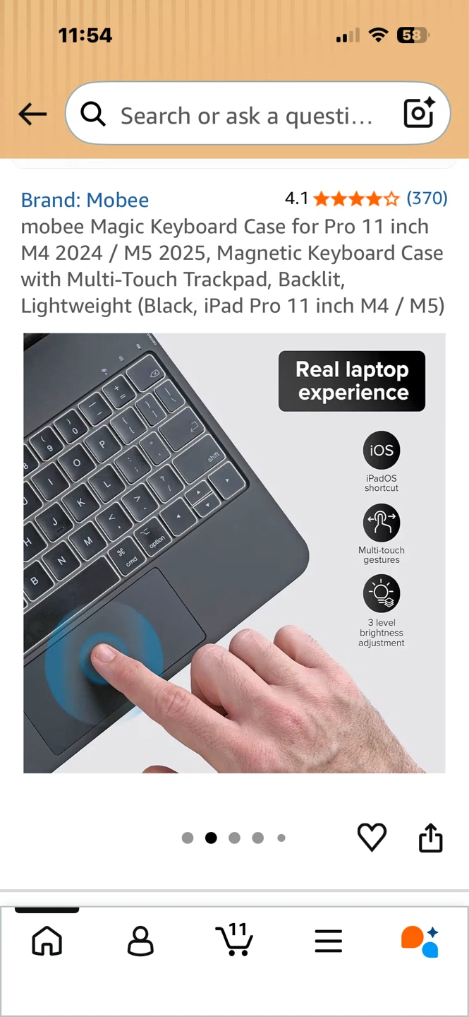 mobee Magic Keyboard Case for Pro 11 inch M4 2024 / M5 2025 - photo 3