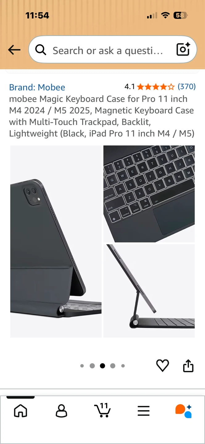 mobee Magic Keyboard Case for Pro 11 inch M4 2024 / M5 2025 - photo 5