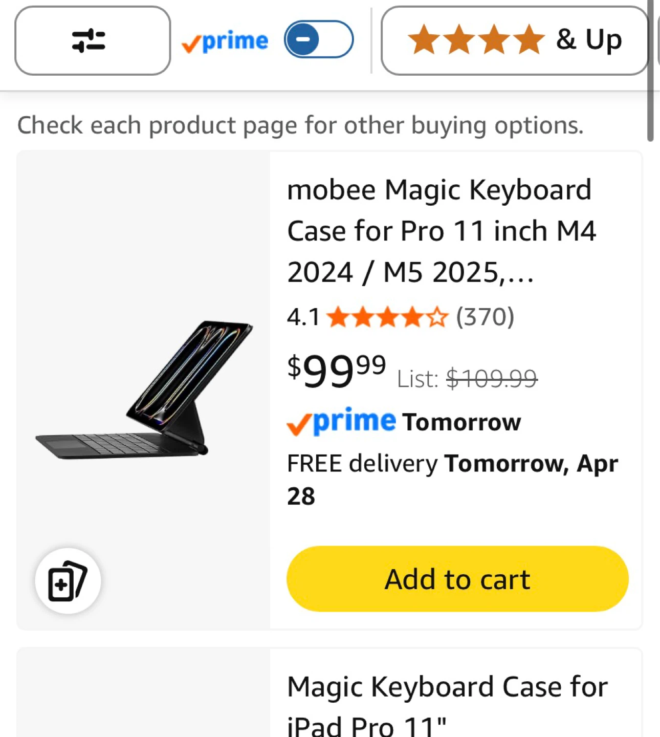mobee Magic Keyboard Case for Pro 11 inch M4 2024 / M5 2025