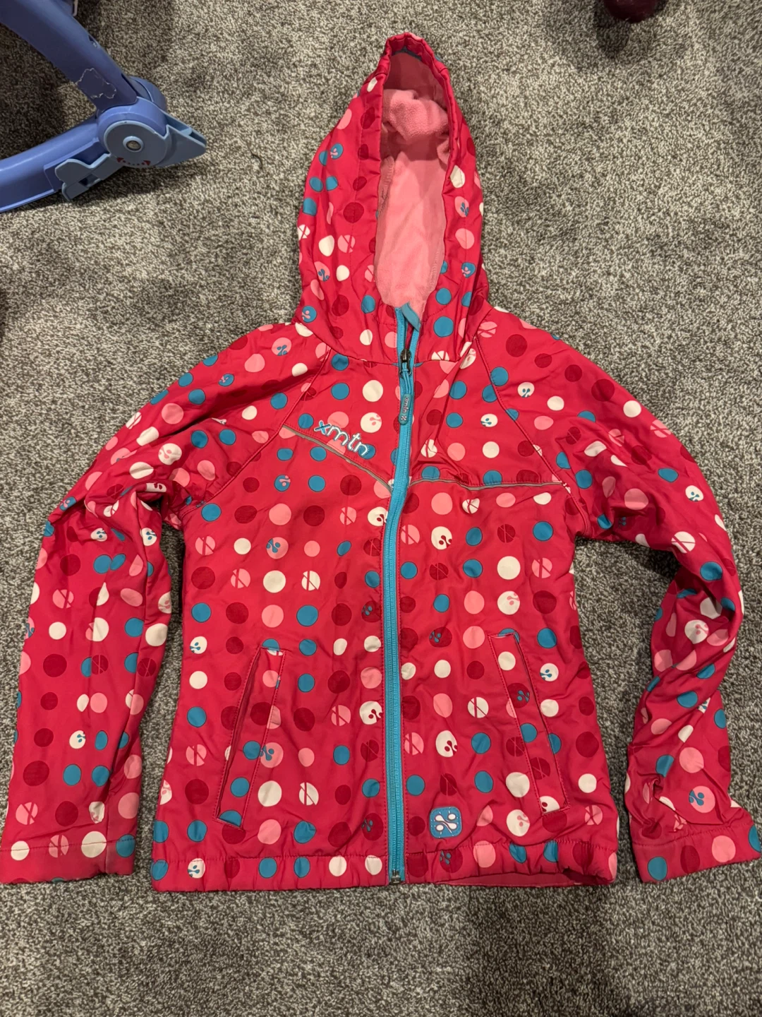 XMTN Girls Polka Dot Hooded Jacket Size 7/8