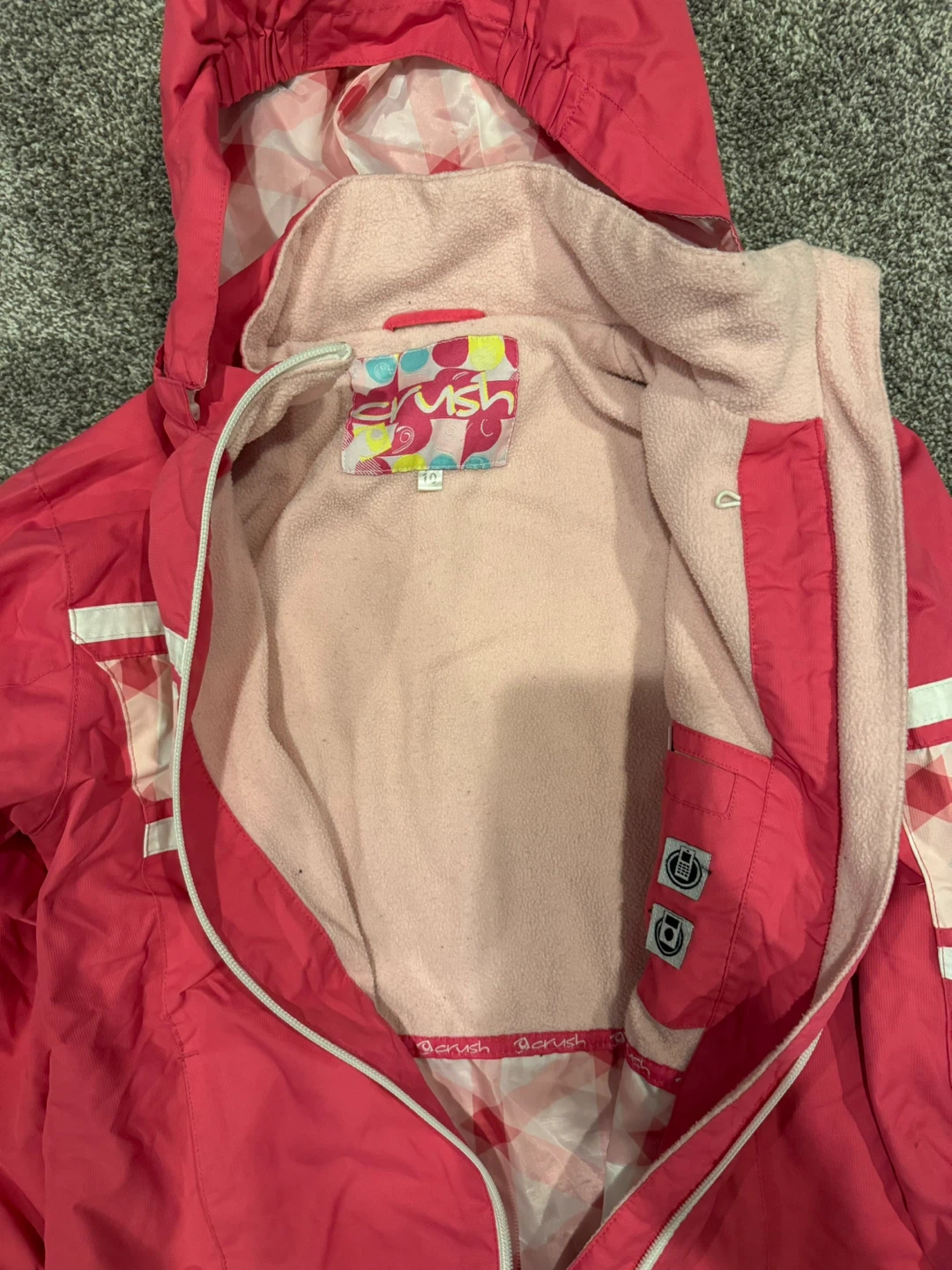 size 10 Pink Crush Hooded Jacket with Plaid Accents - photo 2