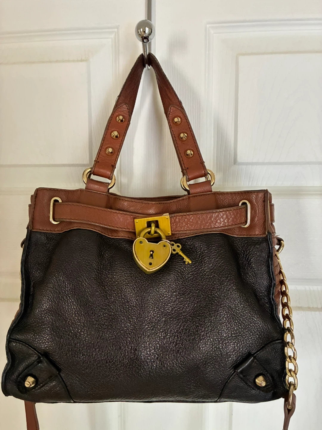 Juicy Couture Y2K black and brown leather crossbody bag