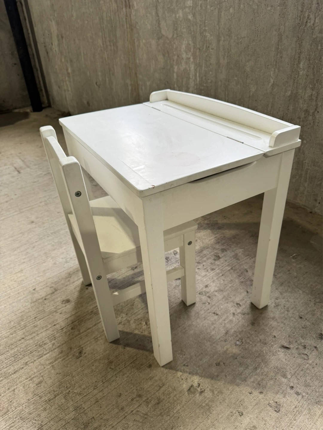 White Kids Desk and Chair Set wooden - photo 4