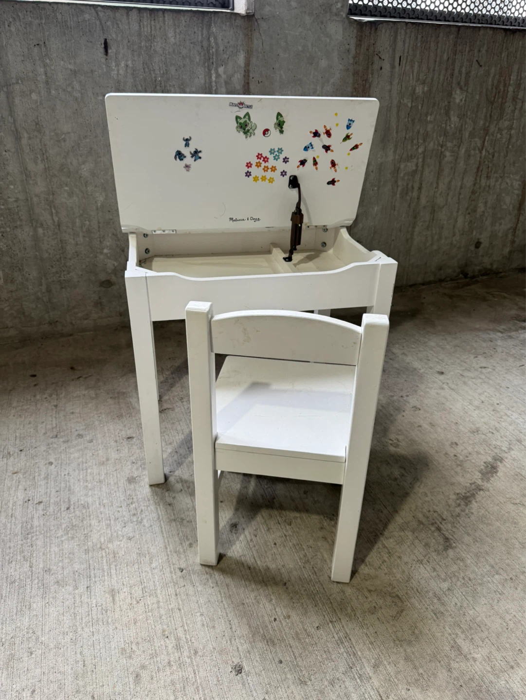 White Kids Desk and Chair Set wooden - photo 5