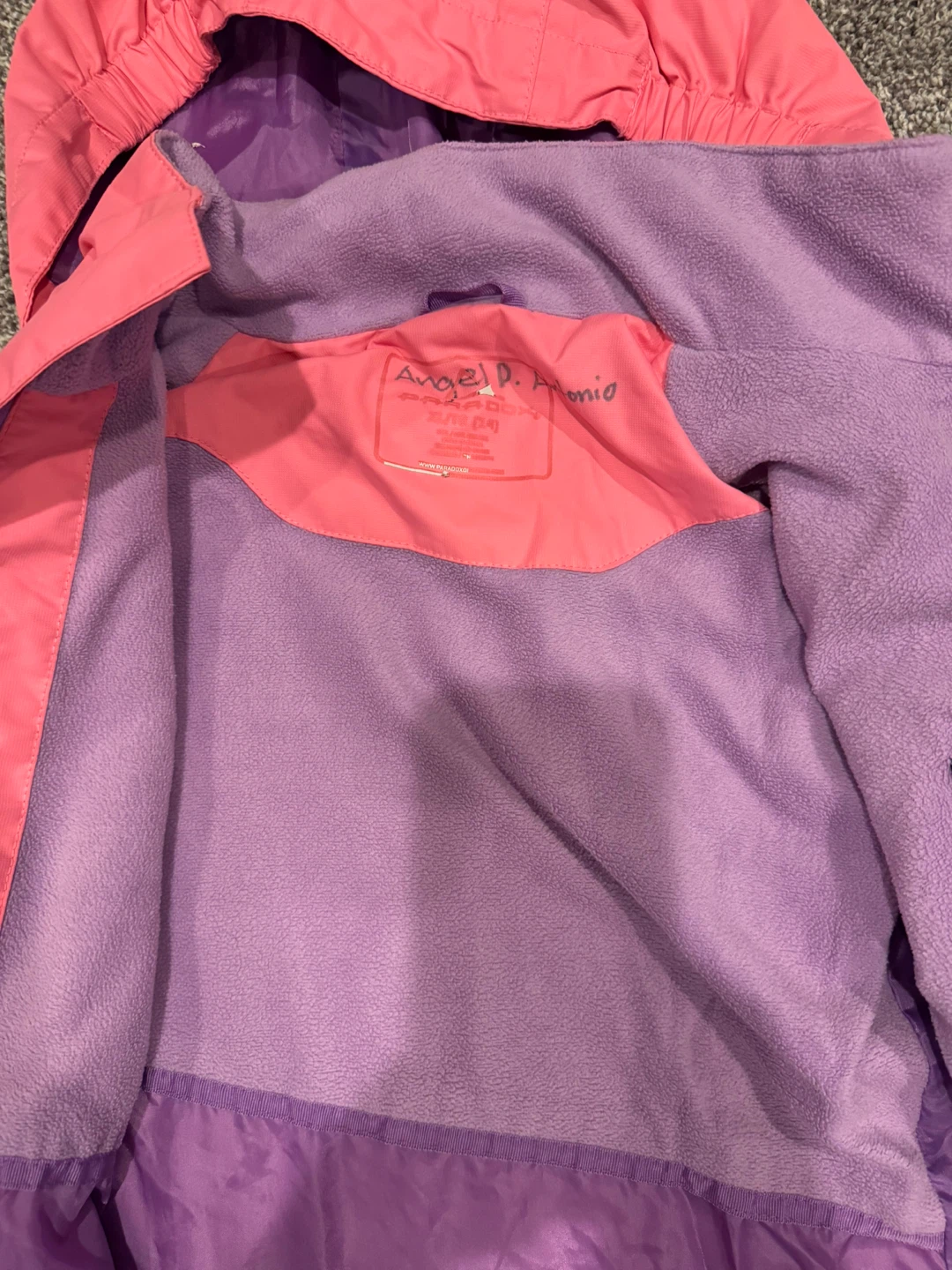Paradox Girls XL size 14 Pink & Purple Hooded Jacket - photo 3