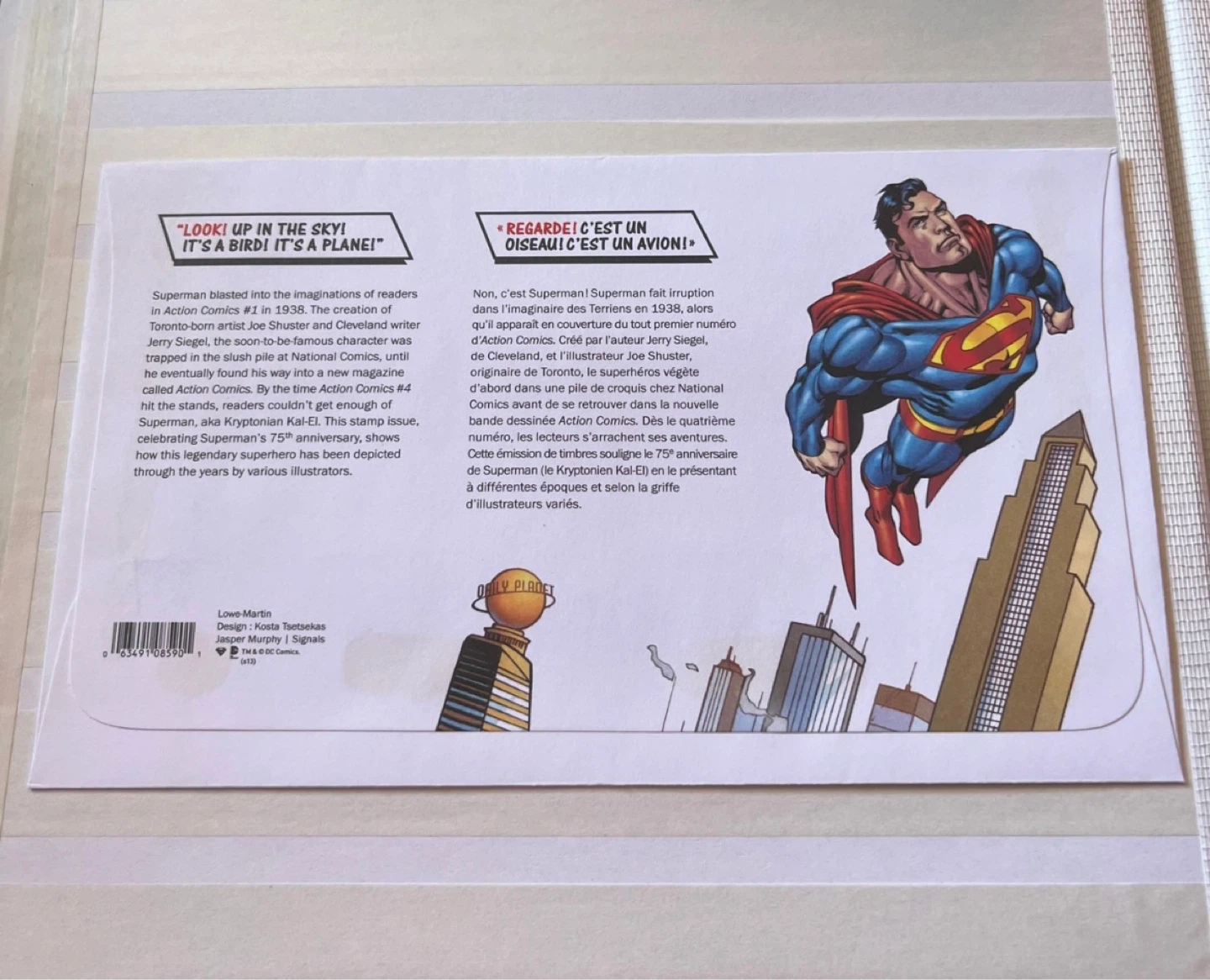 Superman (2013) Day of Issue Canadian Stamps - photo 4