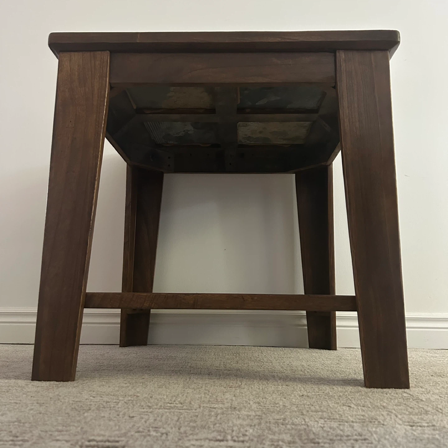 Refinished Wooden End Table with Slate Inlay - photo 5