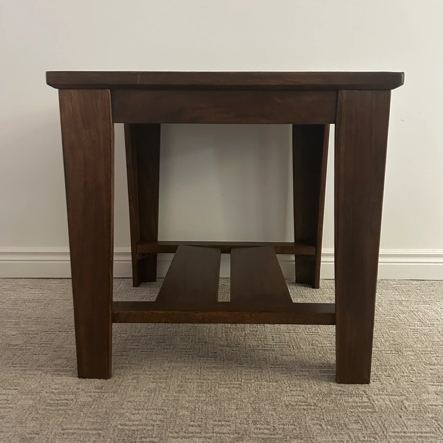 Refinished Wooden End Table with Slate Inlay - photo 4