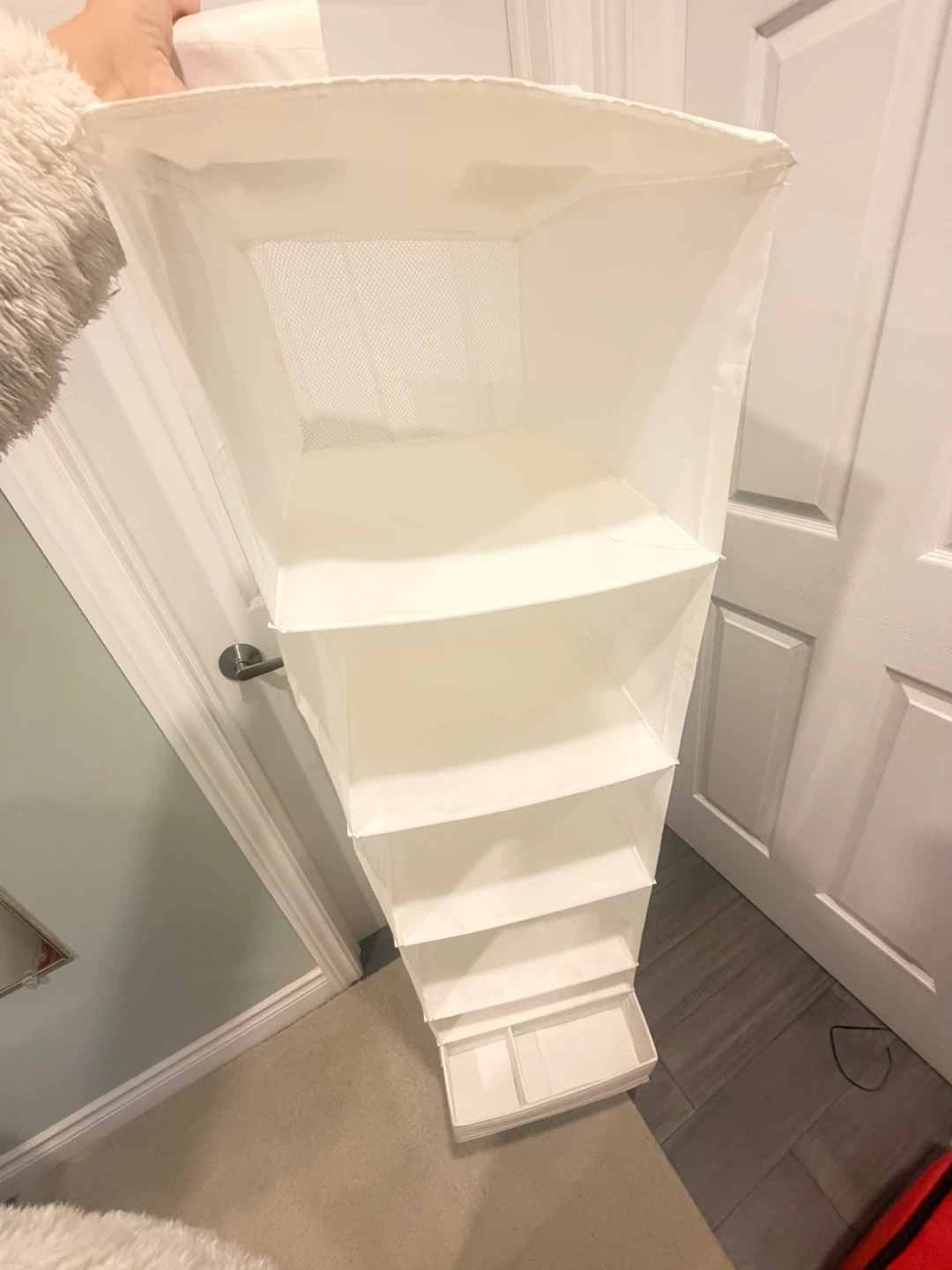 White Hanging Closet Organizer with Shelves