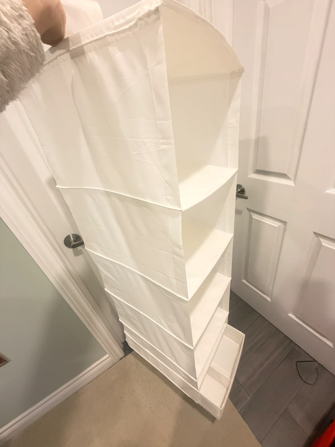 White Hanging Closet Organizer with Shelves - photo 2