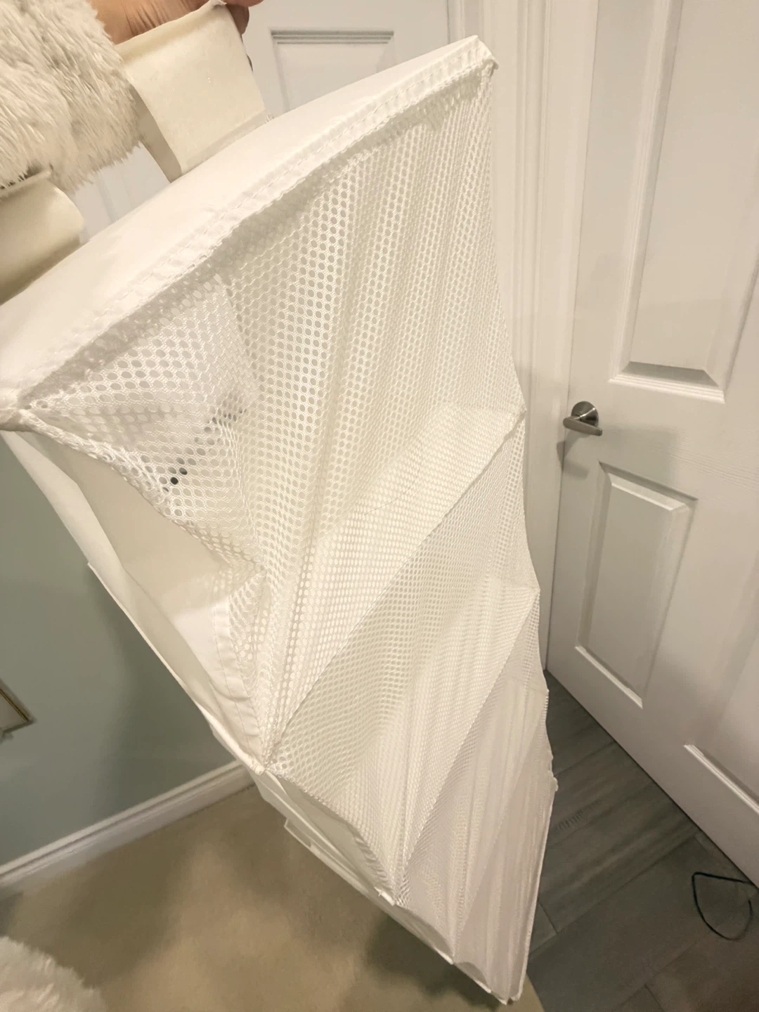 White Hanging Closet Organizer with Shelves - photo 4