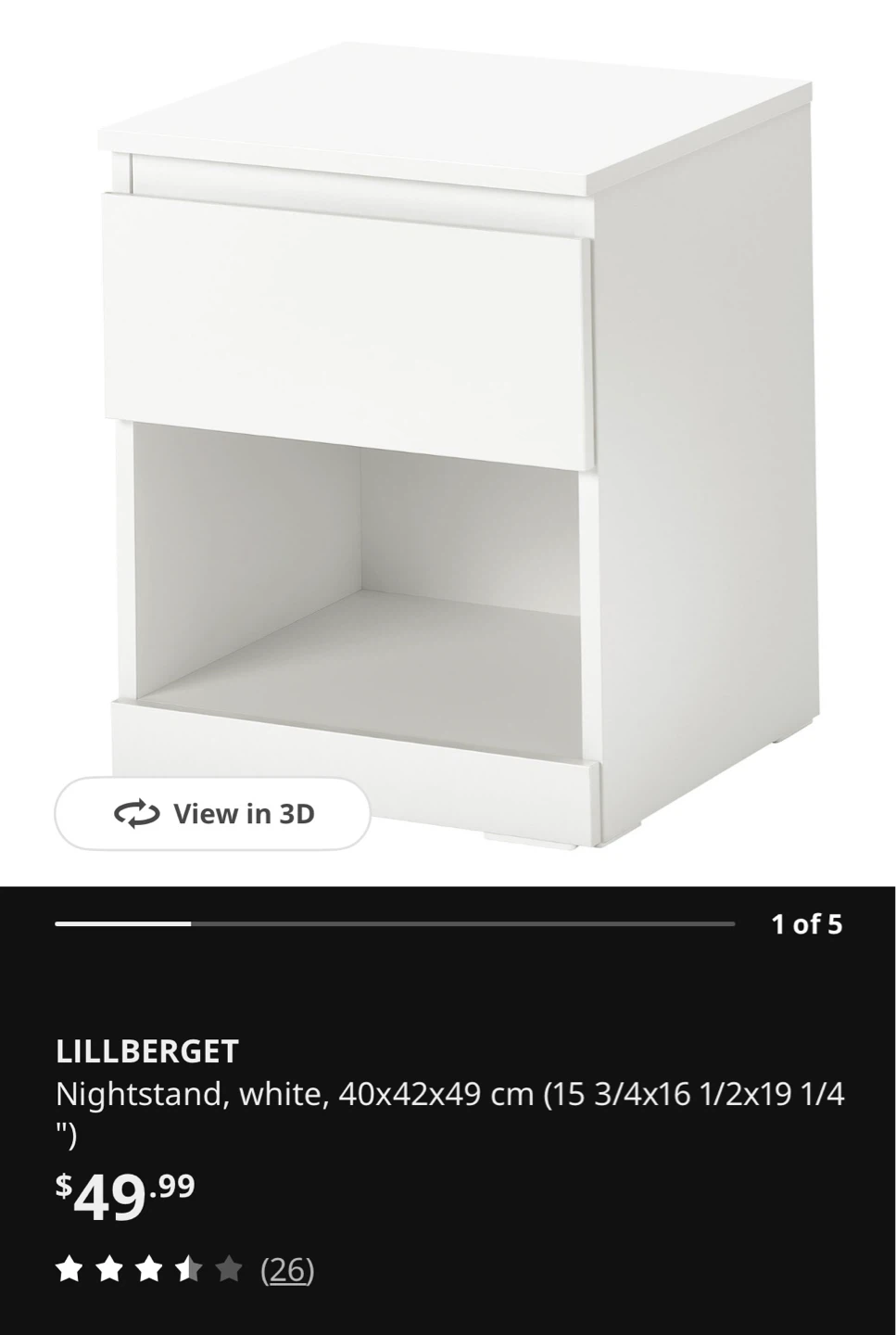 White IKEA Nightstand- PICKUP BY TUESDAY