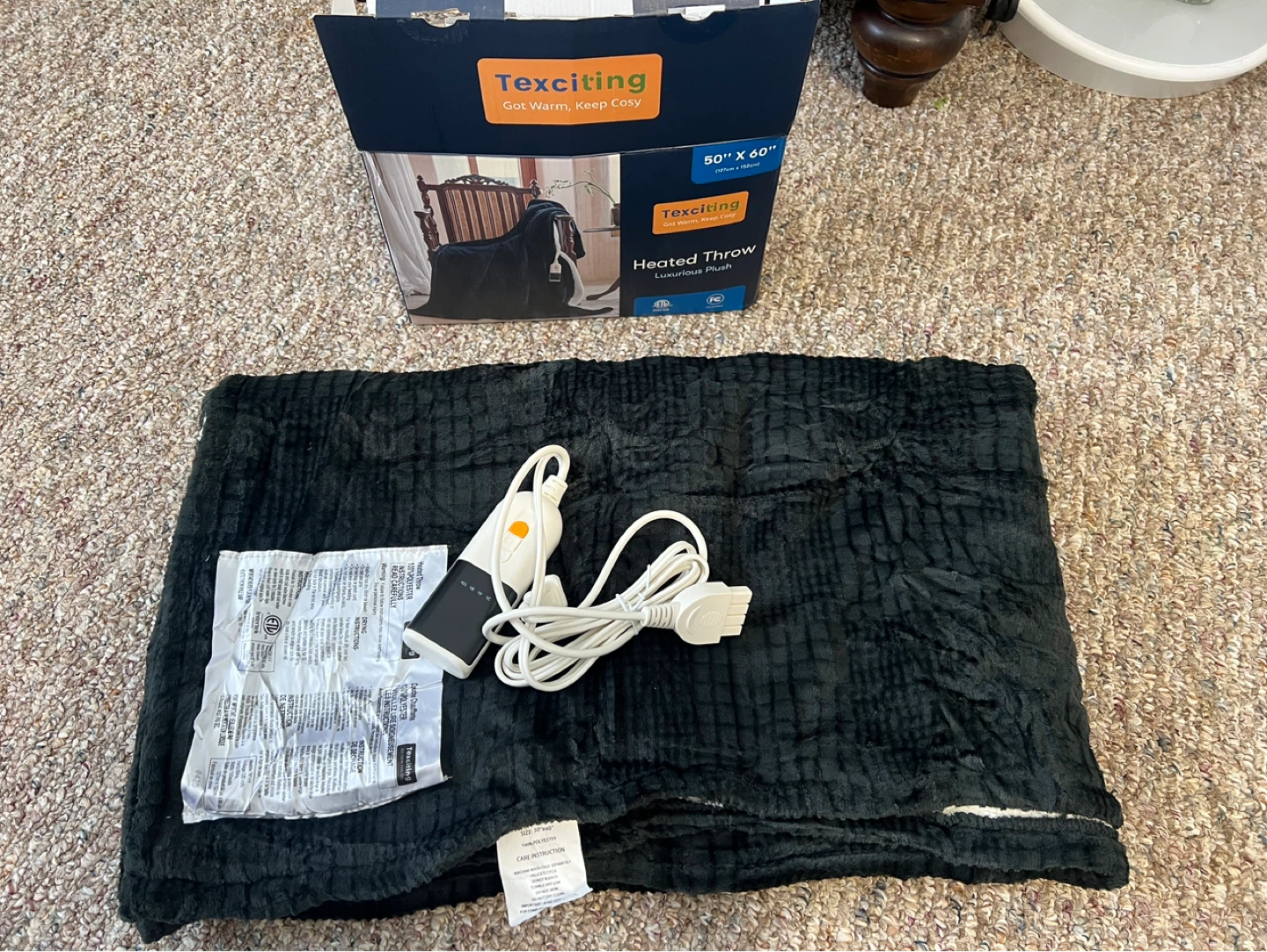 Texciting Heated Throw Blanket 50" x 60"