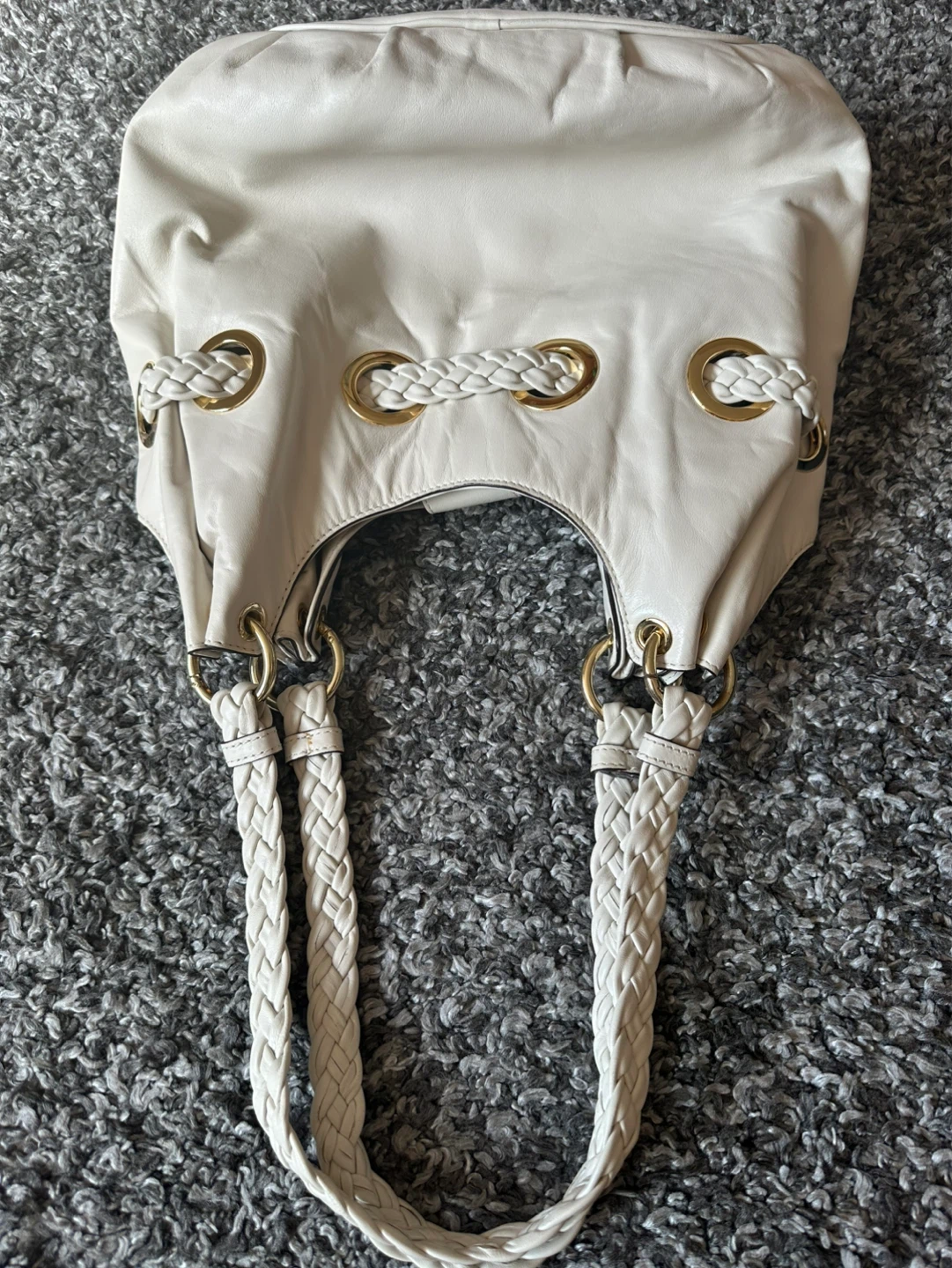 Michael Kors White Leather Shoulder Bag with Tassel Detail - photo 2
