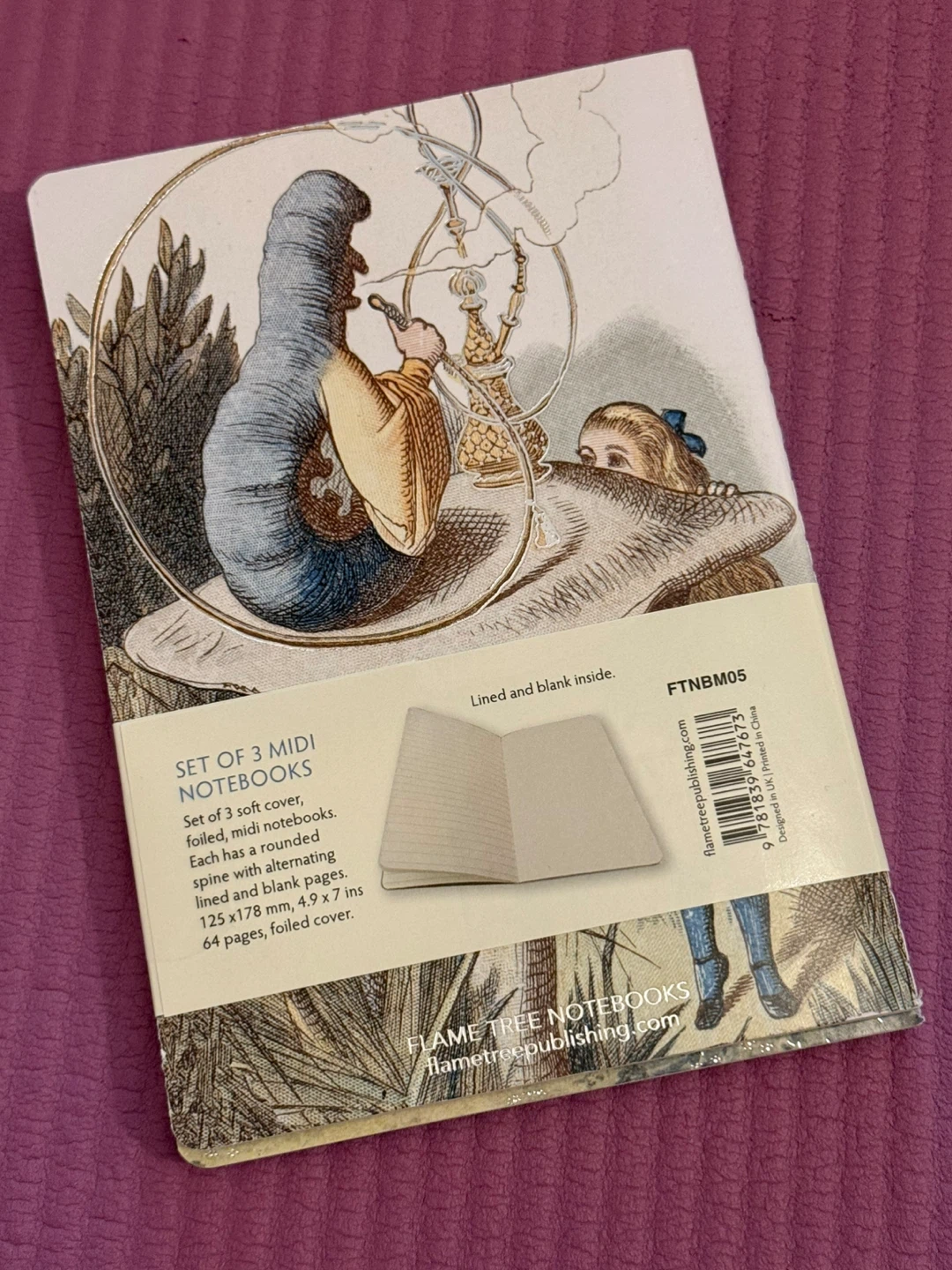 🌱Alice in Wonderland Set of 3 Midi Notebooks - photo 2