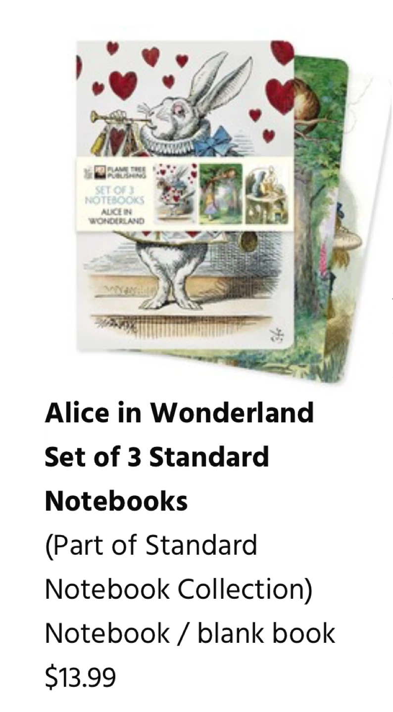 🌱Alice in Wonderland Set of 3 Midi Notebooks - photo 3