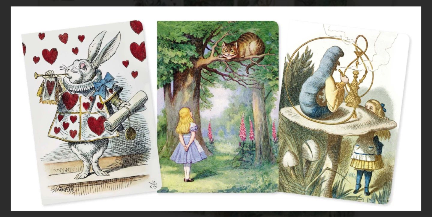 🌱Alice in Wonderland Set of 3 Midi Notebooks - photo 4