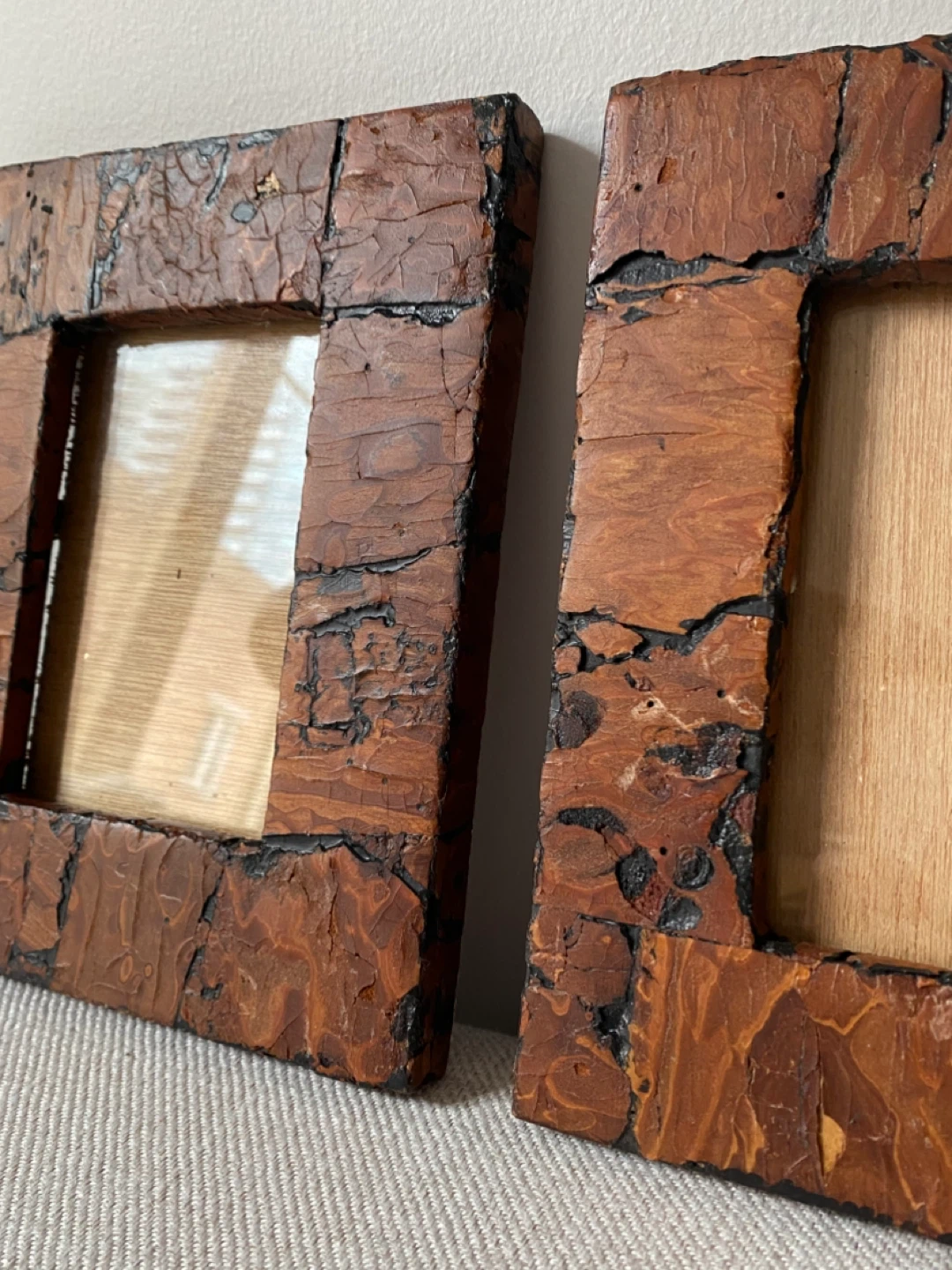 Pair of Handcrafted Wood Mosaic Frames - photo 2