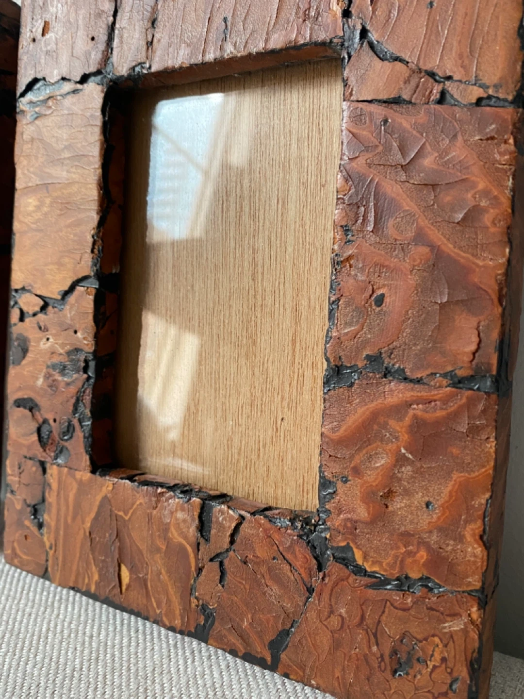 Pair of Handcrafted Wood Mosaic Frames - photo 3