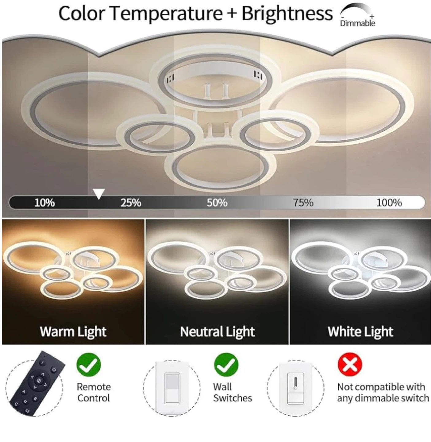 Modern LED Ceiling Light Fixture Chandelier
