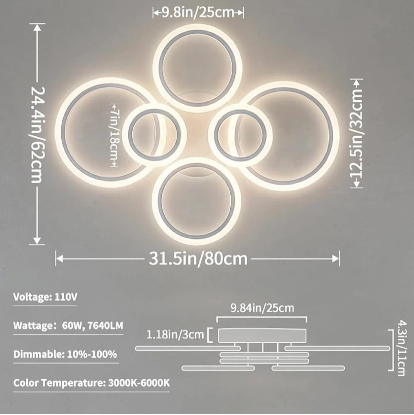 Modern LED Ceiling Light Fixture Chandelier - photo 2