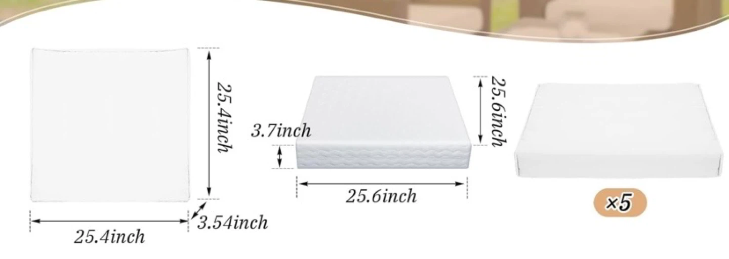 New 5pc Waterproof Patio Cushion Covers for Outdoor Sectional - photo 3
